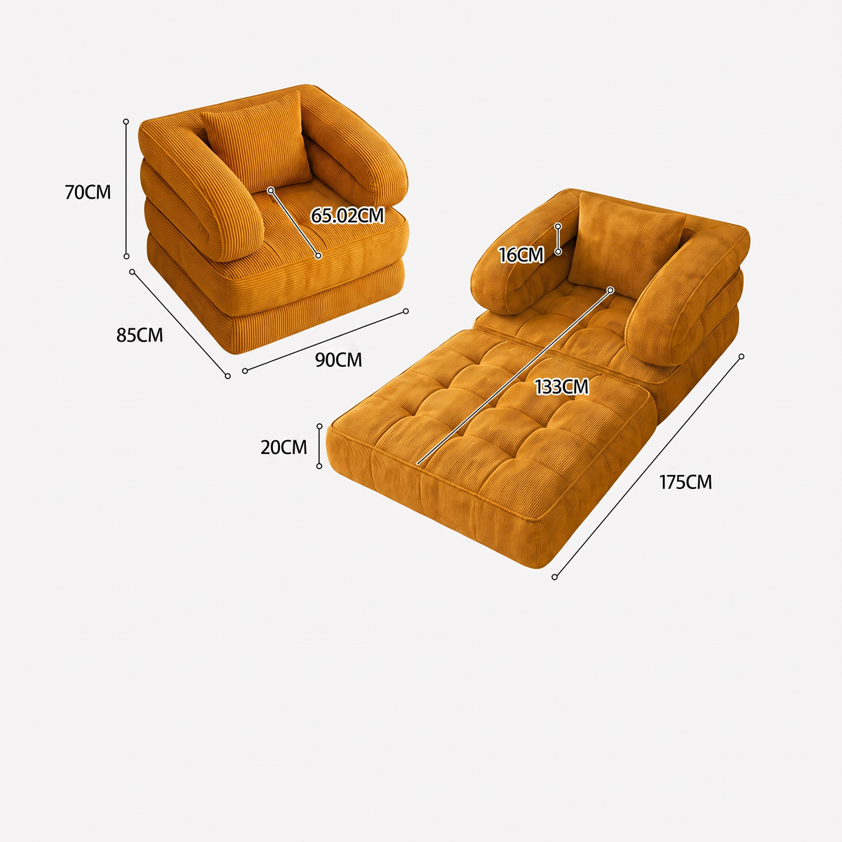 Mova Modular Armchair 90 cm